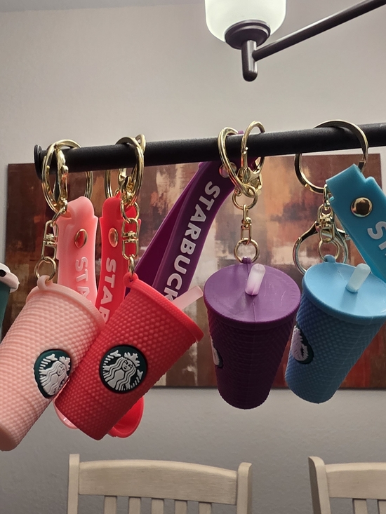 Starbucks Accessories - Starbucks Silicone Mini Cup Keychains in Pink Red Purple Or Blue